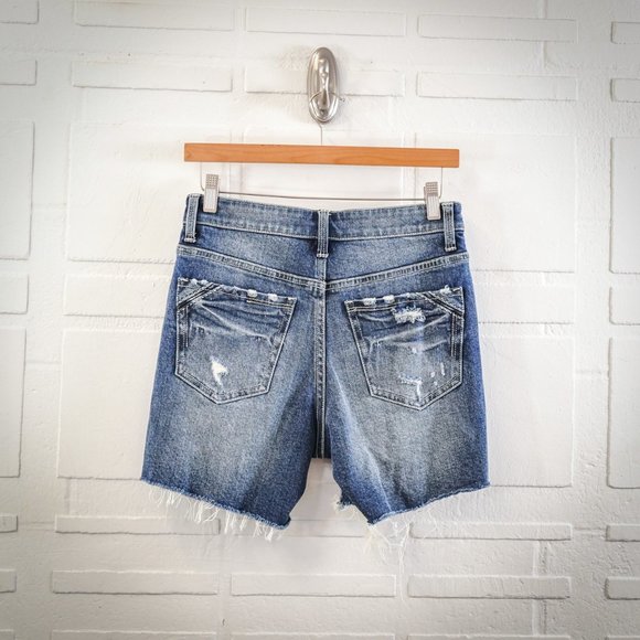 Buckle Black Distressed Jean Shorts - Picture 2 of 4